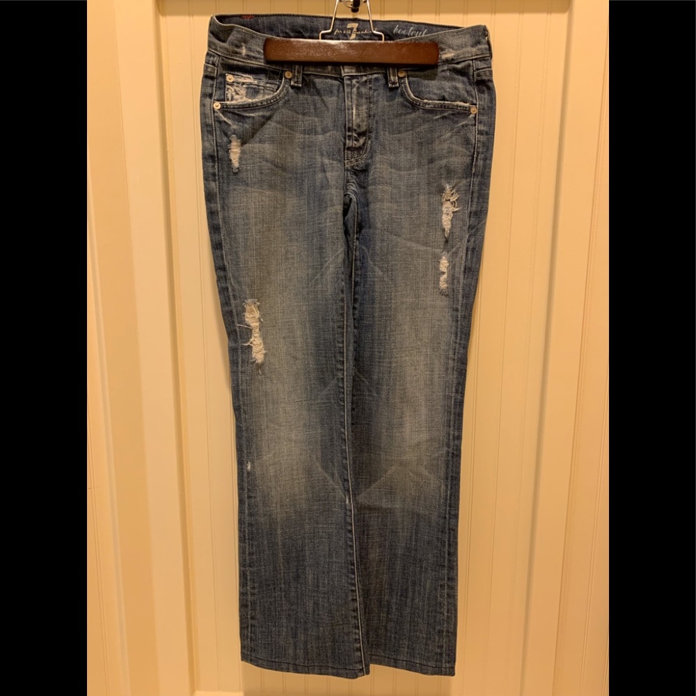 Distressed Bootcut Jeans